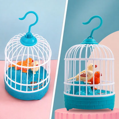 Cute Love Birds Singing Cage