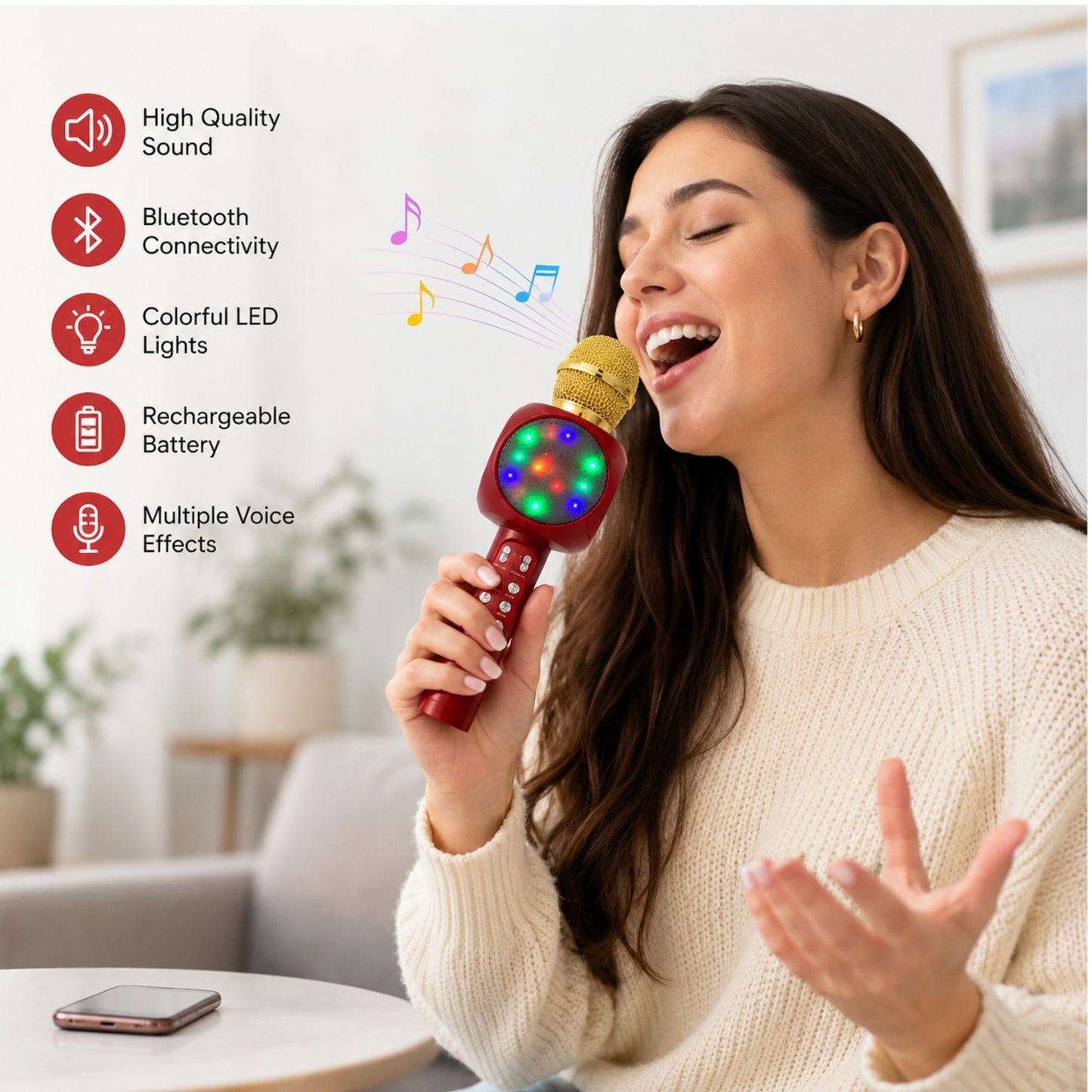 Wireless Karaoke Microphone Speaker with Bluetooth