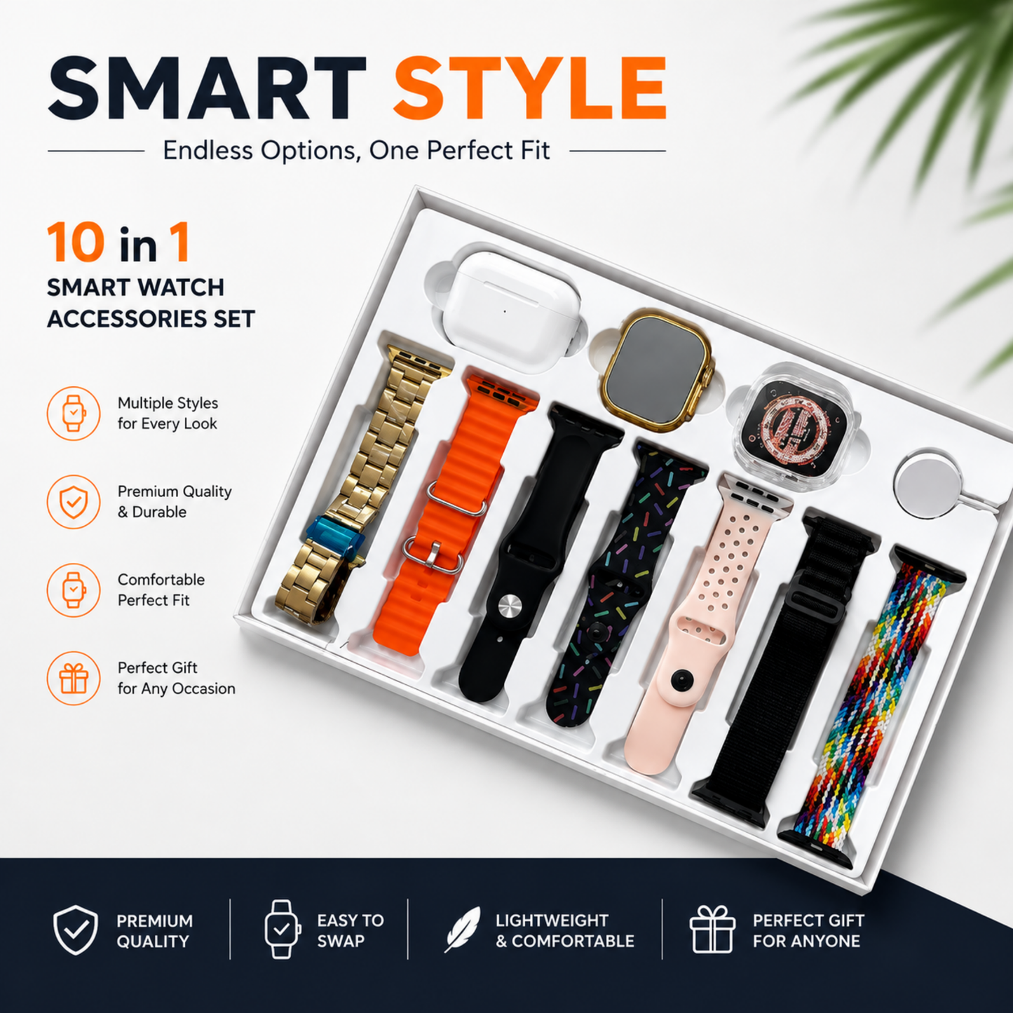 i20 ULTRA 2 MAX SUIT 10 IN 1 BOX | ULTRA SMART WATCH WITH AIRPODS PRO-2