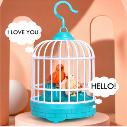 Cute Love Birds Singing Cage