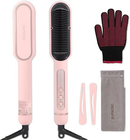 Negative Ionic Hair Straightener Brush with 9 Temp Settings