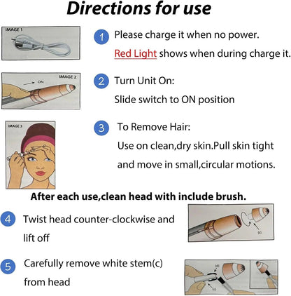 Facial Hair Removal Device for Eyebrows/Lips/Face
