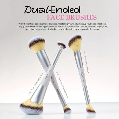 Jessup Makeup Brushes Set 7pcs Dual Ended