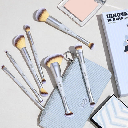 Jessup Makeup Brushes Set 7pcs Dual Ended