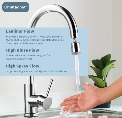 3-function Faucet Nozzle,360° Big Angle Rotate Kitchen Sink