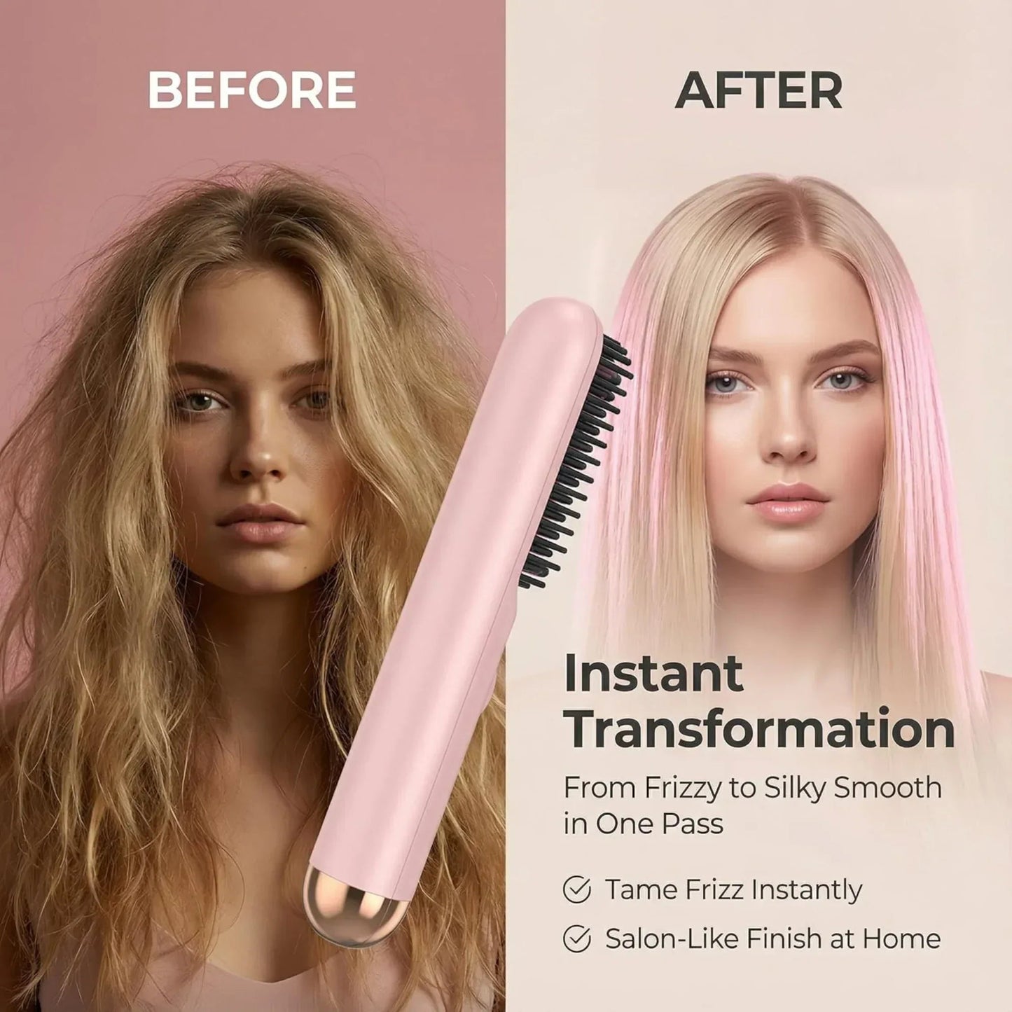 Negative Ionic Hair Straightener Brush with 9 Temp Settings