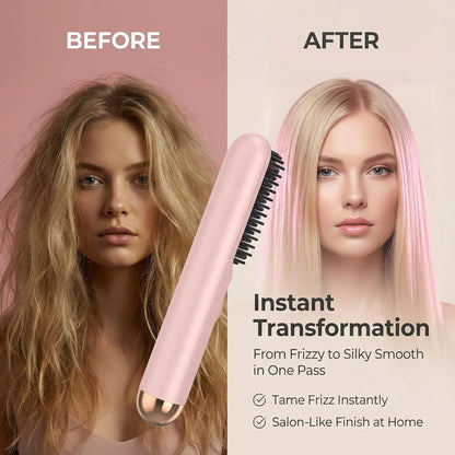 Negative Ionic Hair Straightener Brush with 9 Temp Settings